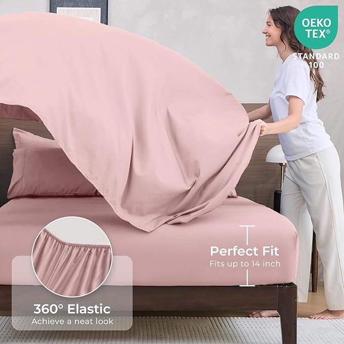 HEVUMYI Dusty Pink Twin Comforter Set - Image 5