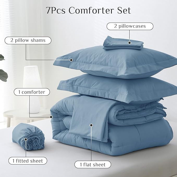 JOLLYVOGUE California King Comforter Set, Ultra-Soft Bed in a Bag Cal King Size - Image 5