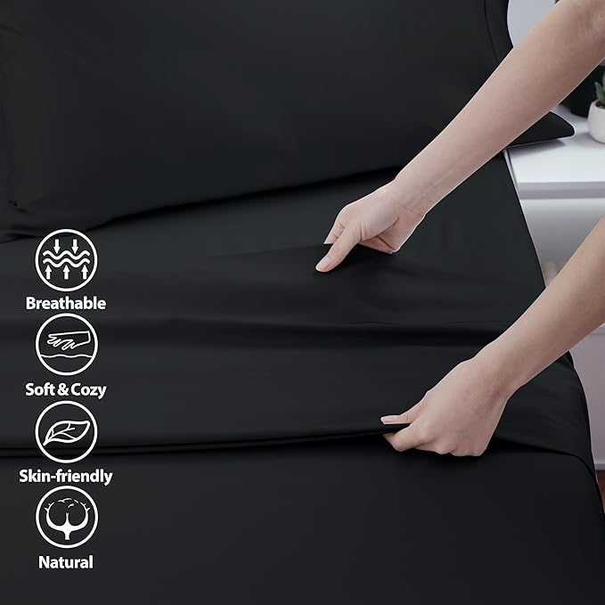 Cotton Cal King Flat Sheet Only, 600 Thread Count 100% Egyptian Cotton Top - Image 3