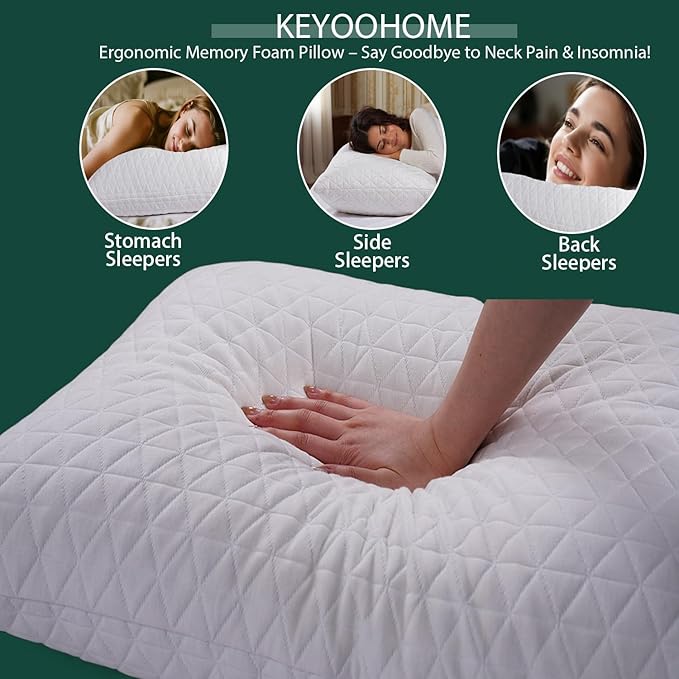 KEYOOHOME Shredded Memory Foam Pillows - Image 6