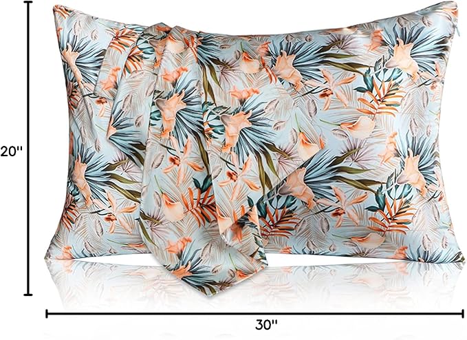MANSPHIL Tropical 100% Silk Pillowcases Queen Size, 22 Momme Mulberry Silk - Image 8