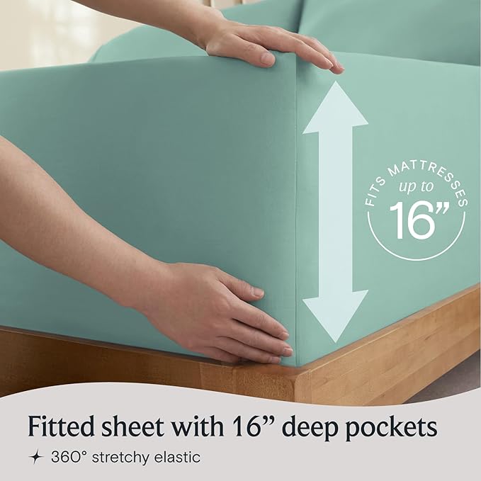 LuxClub 6 PC King Sheet Set, Breathable Luxury Bed Sheets, Deep Pockets 18" - Image 6