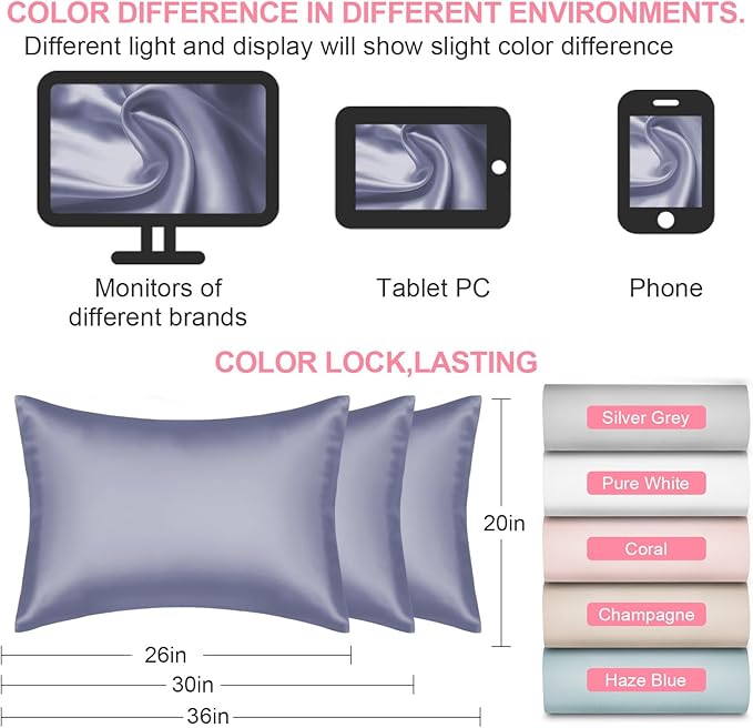 Silk Pillow Cases 2 Pack Standard Size - Image 7