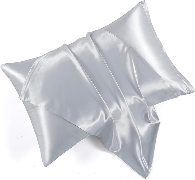 Satin Pillowcases with Zipper （20x30）, Queen Size Pillowcases Set of 2 by HommxJF