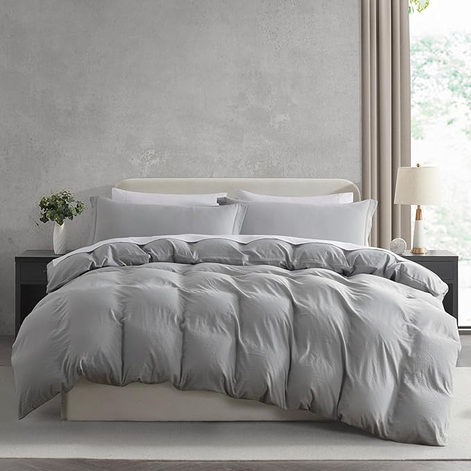 Nestl Light Grey Duvet Cover Queen Size by Nestl