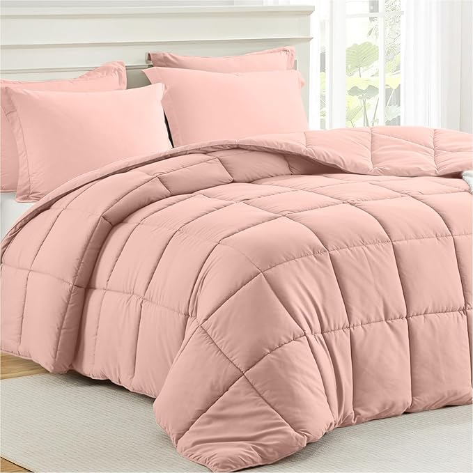Homelike Moment Twin Comforter Set Pink, Comforters Twin Size Bed Sets - Image 2