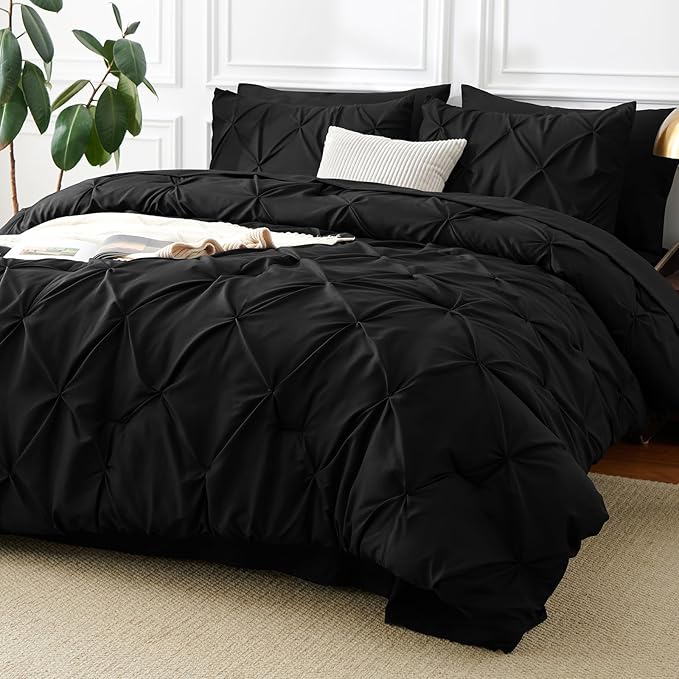 CozyLux California King Comforter Set Black by CozyLux