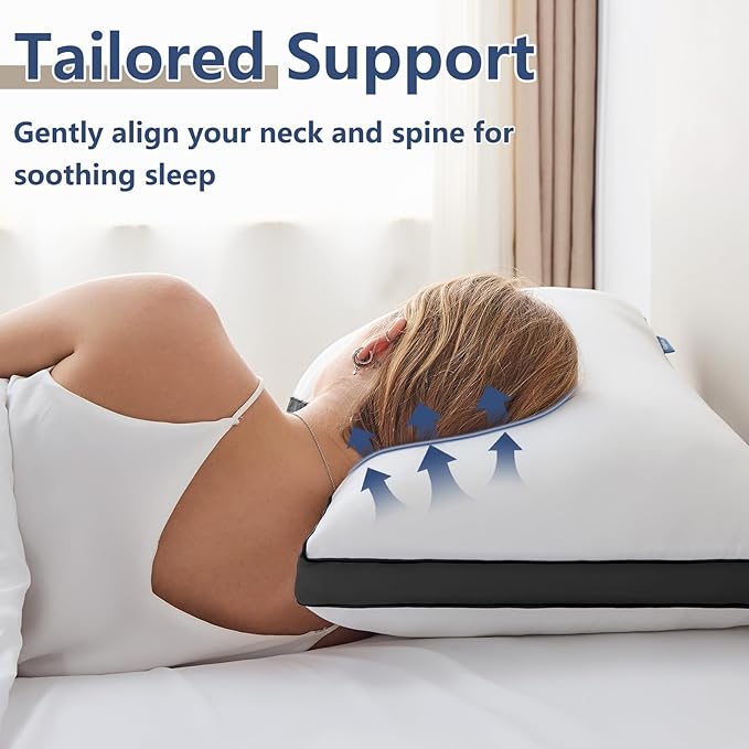 CozyLux Pillows Queen Size Set of 2, Soft and Supportive 3D Down Alternative - Image 3