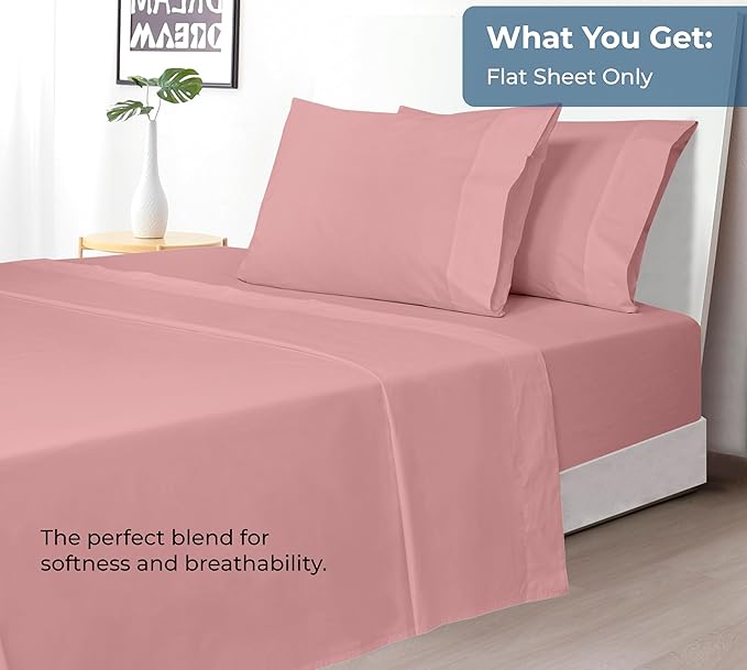 Royale Linens 100% Organic Cotton Twin Flat Sheet Only - Image 5