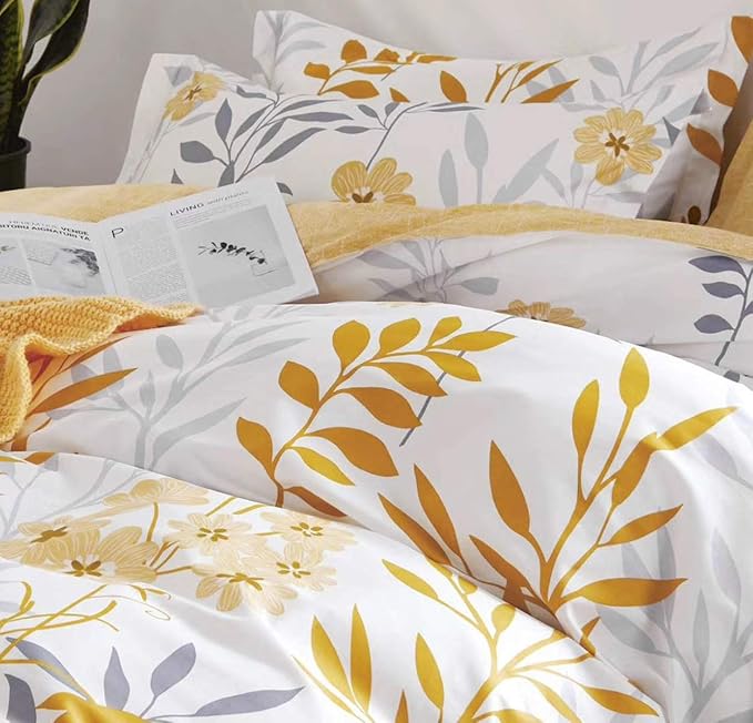 SLEEPBELLA Duvet Cover Queen Size, 600 Thread Count Cotton Grey Branches and - Image 4