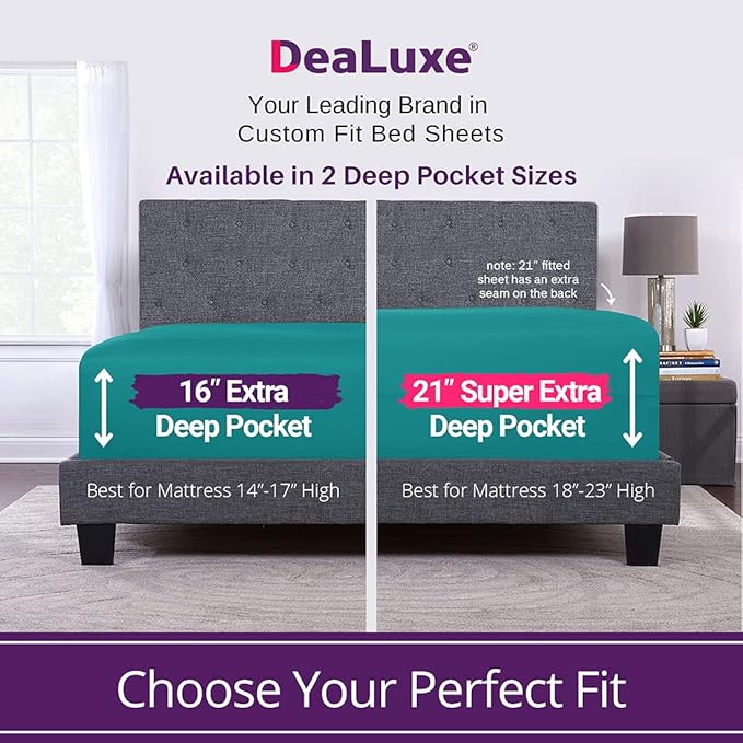 Deep Pocket Full Size Fitted Sheet 21' Full Size Deep Pocket Perfectly Fit - Image 2