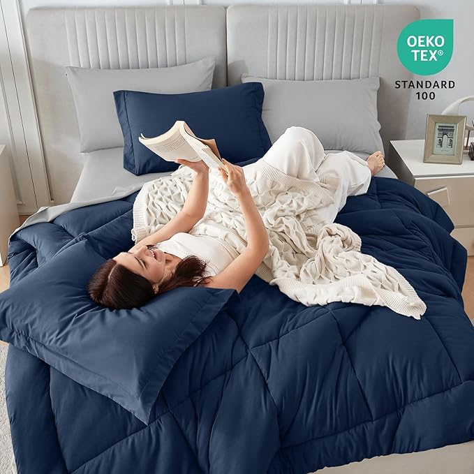 Sasttie Twin Comforter Set, 5 Pieces Bed in a Bag Twin, Complete Bedding Set - Image 5