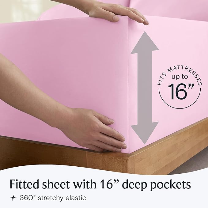 LuxClub 3 PC Twin XL Sheet Set, Deep Pockets Wrinkle Free Cooling Bed Sheets - Image 6