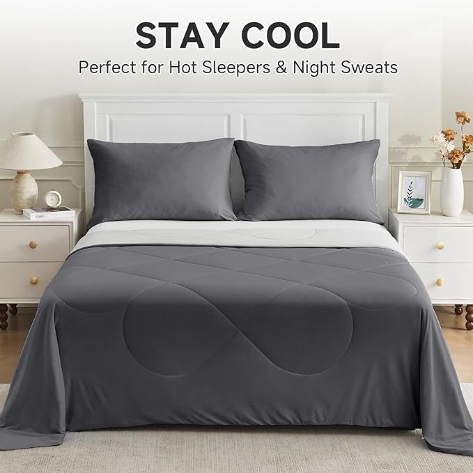 HOMFINE Cooling Comforter King Size, Japanese Double-Sided Cold Tech Fabric - Image 5