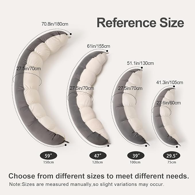 Peallow(Pat. Pend) – Long Round Body Pillow for Adults, Bolster Pillow for Sleeping, Soft and Supportive Pillow for Sleeping & Lumbar Support