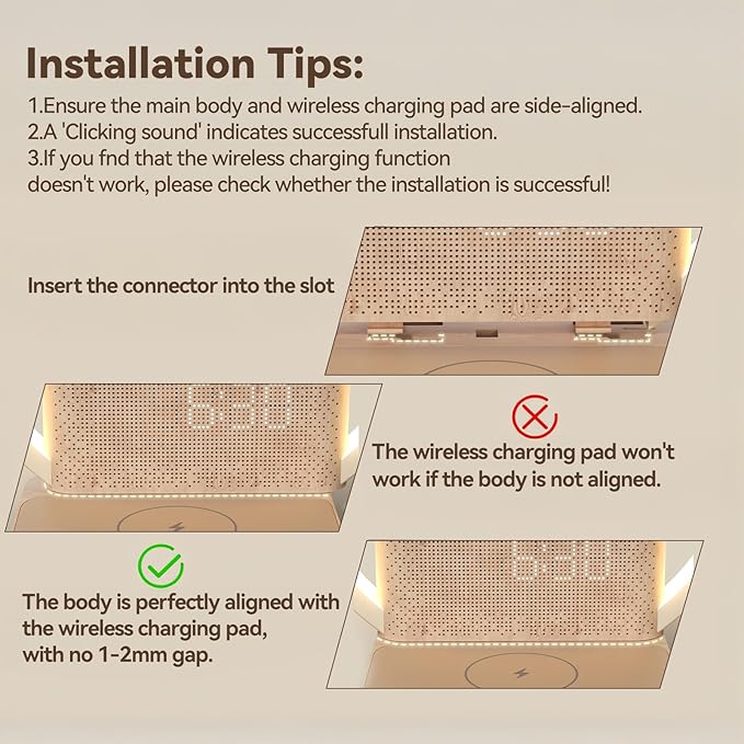 Vivilumens Sunrise Alarm Clock Wireless Charger, 10 White Noise Sound Machine - Image 4