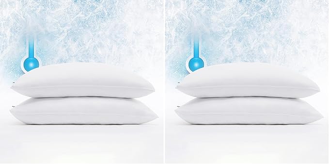 Serta Power Chill Cooling Pillow Protectors, Stain Resistant and Zippered by Serta