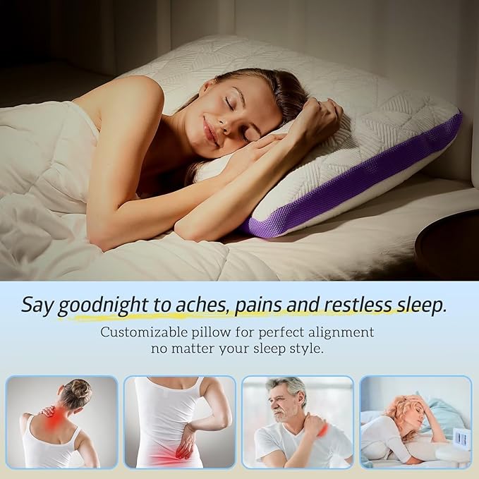 BETU Cooling Pillows Standard Size Set of 2, Shredded Memory Foam Cool Pillows - Image 4