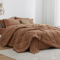 Love's cabin King Size Comforter Set Mocha Mousse, 7 Pieces King Bed in a Bag by Lovescabin