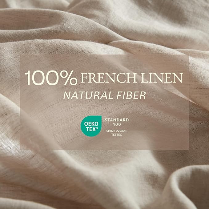 DAPU 100% Linen Duvet Cover Queen, Natural French Flax Breathable Duvet Cover 3 - Image 2