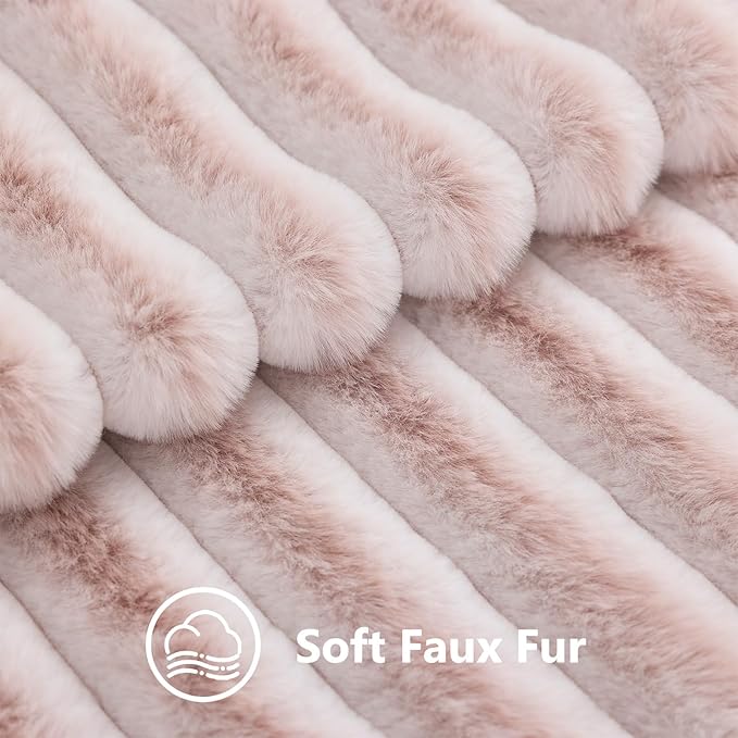 decorUhome Summer Cozy Faux Fur Throw Pillow Covers 20x20 Set of 2 Decorative - Image 3