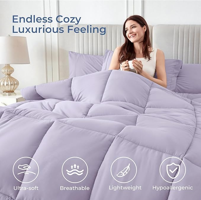 Sasttie King Size Comforter Set, 7 Pieces Bed in a Bag King, Complete Bedding - Image 2