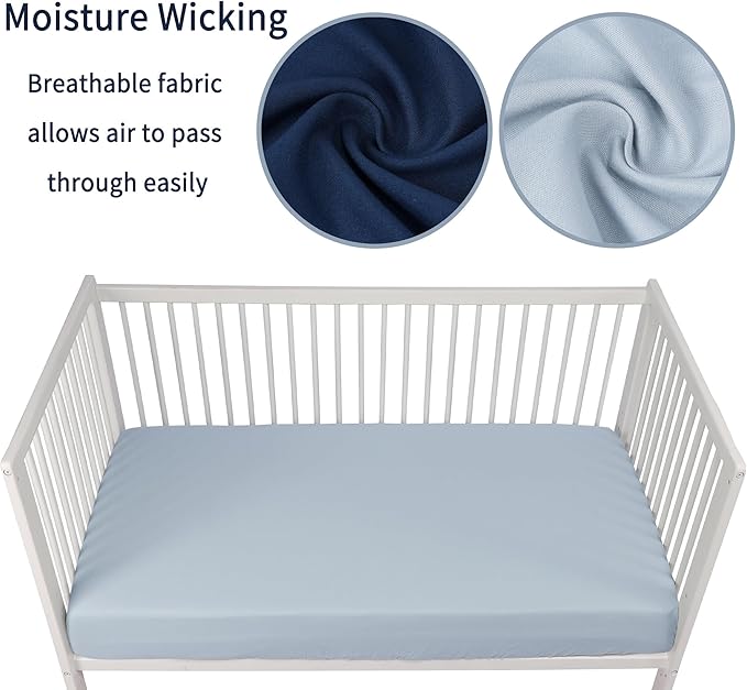GUNTAIL Baby Crib Sheets for Boys Girls, 2 Pack Fitted Crib Sheet for Standard - Image 3