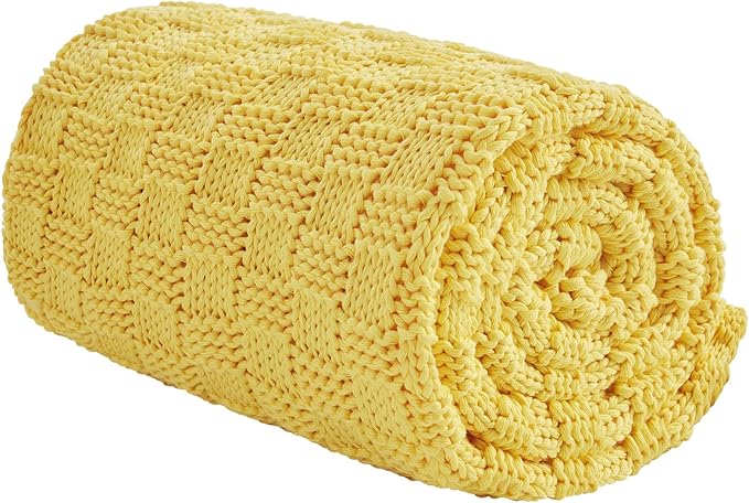 Knitted Weighted Blanket for Adult, No Beads Heavy Blanket 48” x 72'' 10lbs by Unknown