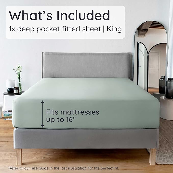 Bambaw 100% Viscose Derived from Bamboo Fitted Sheet King Size, Cooling Fitted - Image 2