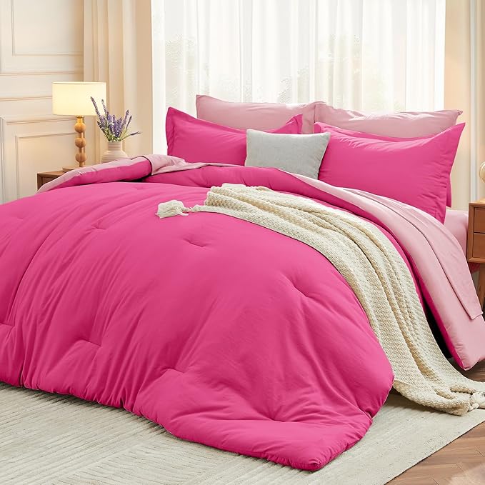 MUXHOMO 7 Pieces Full Comforter Set, Soft Bed in a Bag Full Size, All Season by MUXHOMO