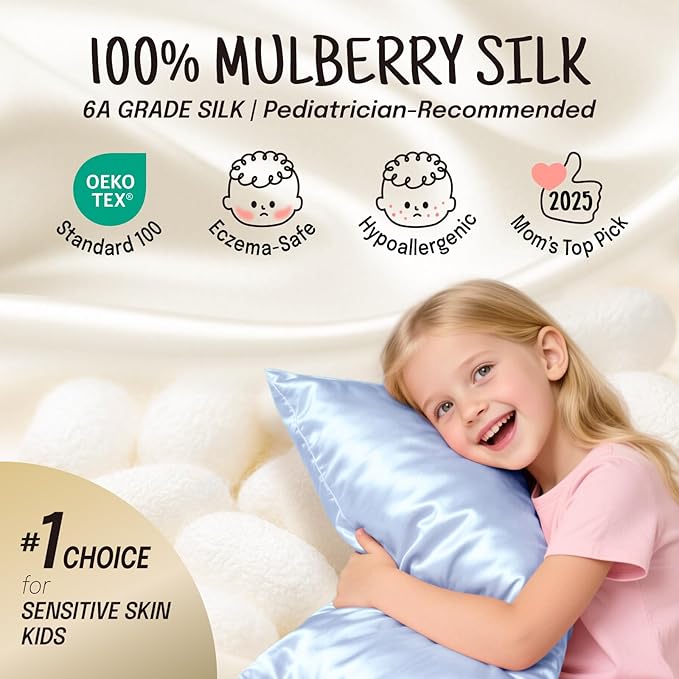 OLESILK 100% Mulberry Silk Toddler Pillowcase - Image 2