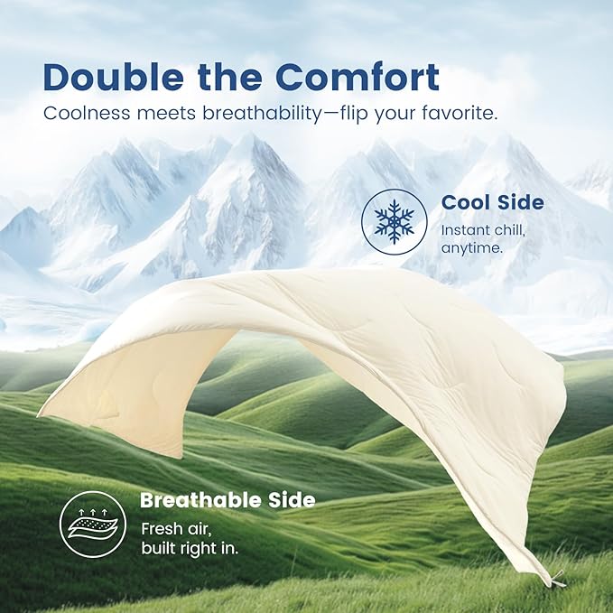 Cozy Bliss Cooling Comforter Cali King Size, Reversible Lightweight Cooling - Image 9