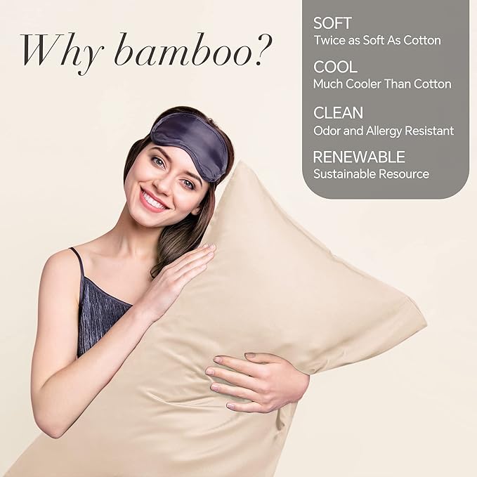 BEDELITE Pillow Cases Standard Size Set of 2, Rayon Derived from Bamboo - Image 2