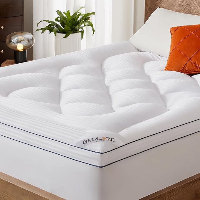 BEDLORE Queen Mattress Topper, Thick Pillow Top Bed Cover by Bedlore