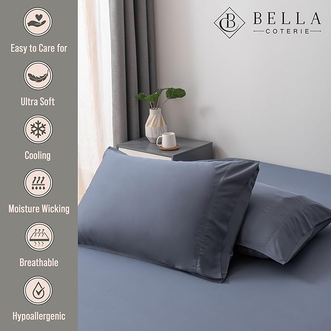 Bella Coterie | Luxury Bamboo Viscose King Size Pillowcase Set | 100% - Image 2