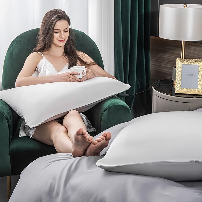 Mulberry Silk Pillowcase for Hair and Skin, Queen Size Cooling Silk Pillow Case - Image 5