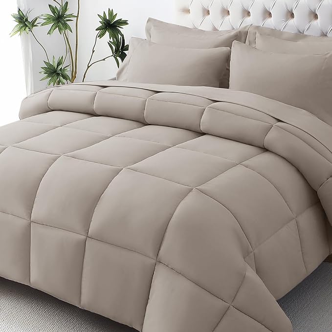 JOLLYVOGUE Queen Comforter Set, Ultra-Soft Bed in a Bag Queen Size 7 Pieces by JOLLYVOGUE