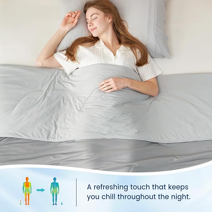 Cozy Bliss Cooling Comforter Cali King Size, Reversible Lightweight Cooling - Image 4