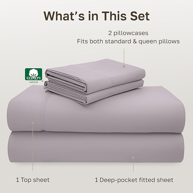 CALIFORNIA DESIGN DEN 5-Star Hotel 600 Thread Count 100% Cotton Sheets Set - Image 4