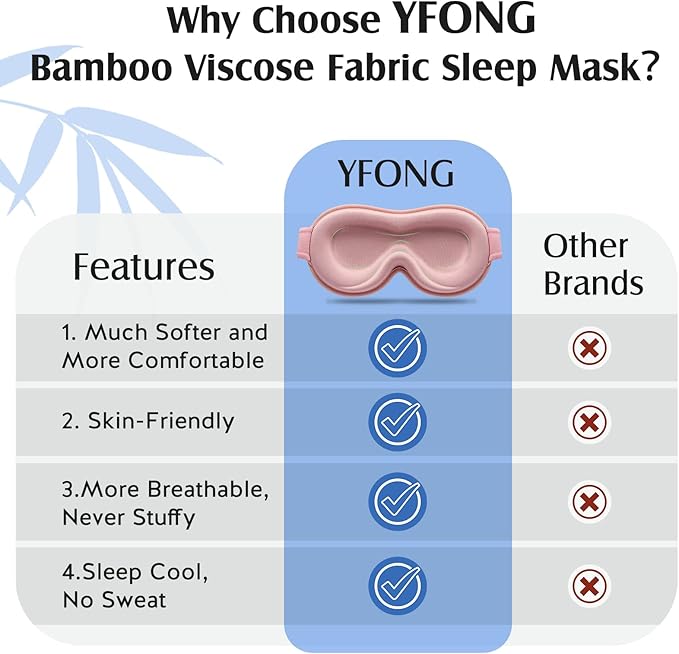 YFONG Sleep Mask for Lash Extensions, Bamboo Viscose & 100% Blackout Eye Mask - Image 5