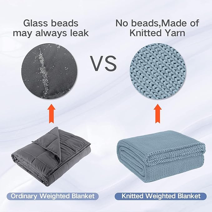 Guohaoi Knitted Weighted Blanket Kids No Beads Cooling Heavy Blanket, Home - Image 6