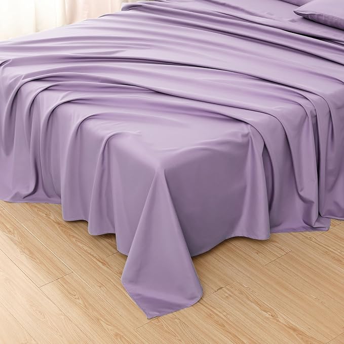 Toodou Soft Silky Touch, Mmost Comfortable and Luxurious Lavender Twin Flat by Toodou
