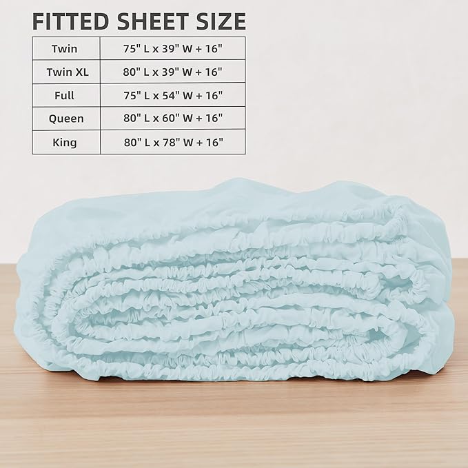 HBHLFZ Twin XL Fitted Sheet Only, Soft Breathable Bottom Sheet - Image 2