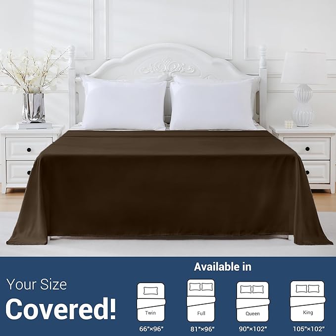 Queen Flat Sheet Only, 1 Pack Top Bed Sheets, Soft Breathable Brushed - Image 5