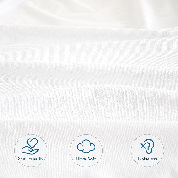2 Pack Twin Mattress Protector Waterproof Premium Terry Twin Bed Sheets Fitted - Image 5