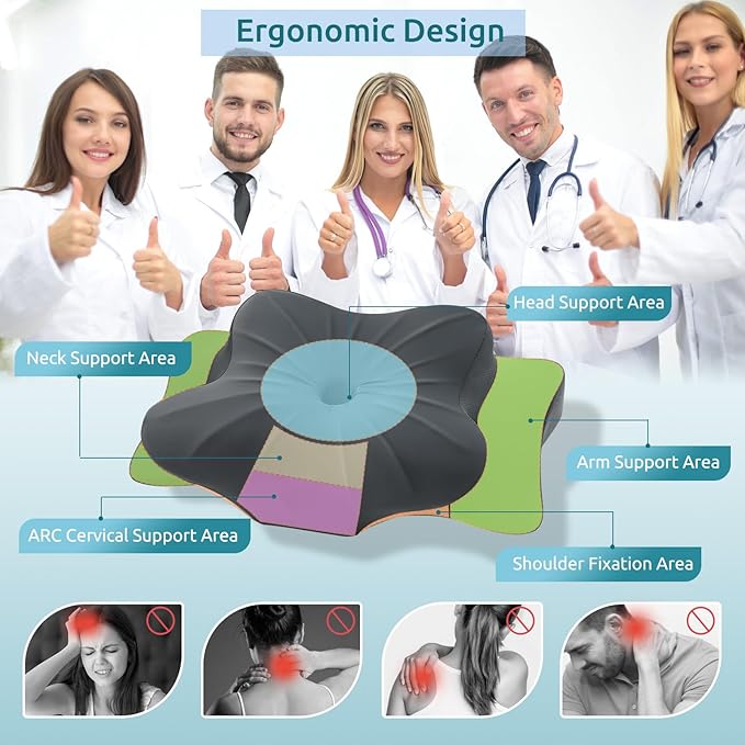 DONAMA Cervical Pillow for Neck and Shoulder Pain Relief, Cooling Contour - Image 3