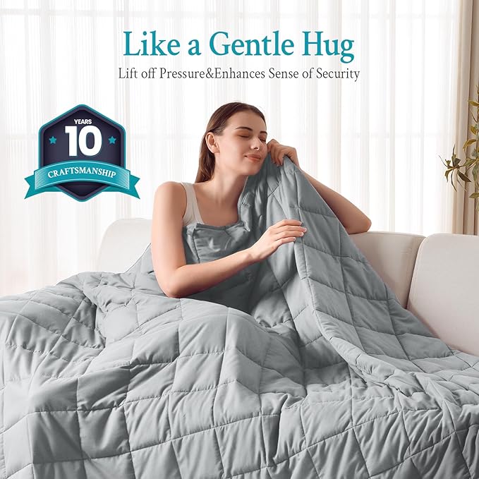 Topblan Weighted Blanket for Adults 12lbs, Breathable Cooling Weighted Blanket - Image 2