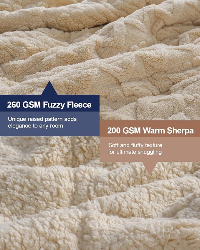 Super Fuzzy Soft Sherpa Fleece Weighted Blanket, 15 lbs Dual Sided Fluffy Heavy - Image 3