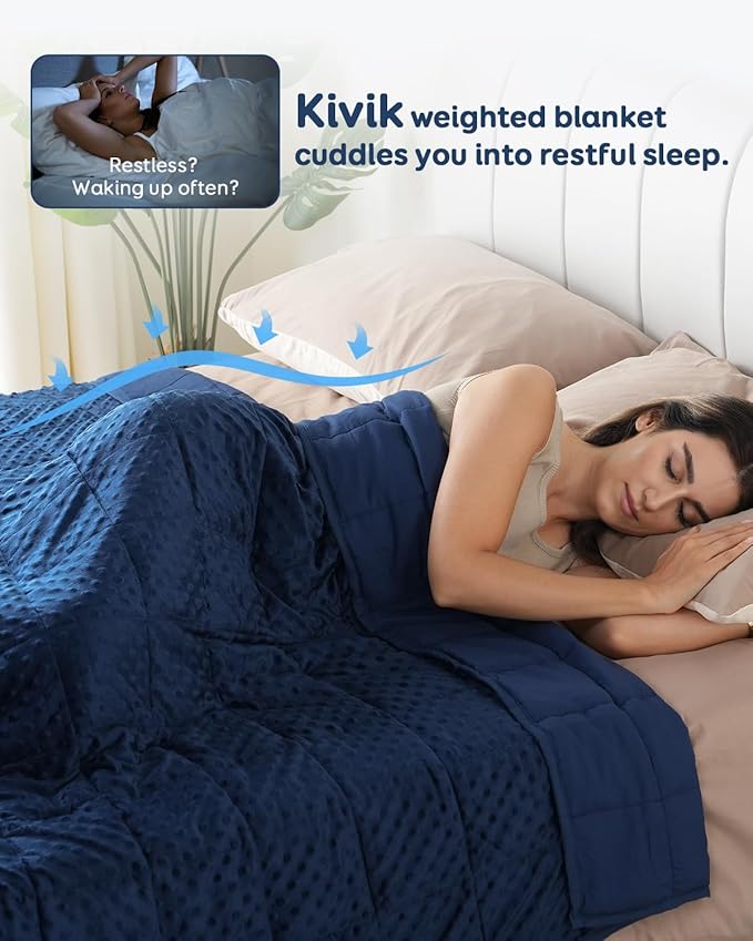 Kivik Weighted Blanket 15 lbs for Adults, Minky Dot Heavy Blankets, Microfiber - Image 2