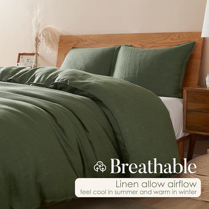 DAPU 100% Linen Duvet Cover, Pure Natural French Flax Linen - Image 3